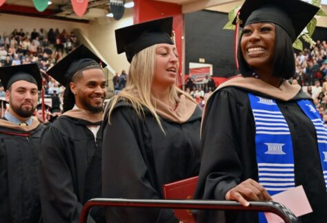Students at graduation