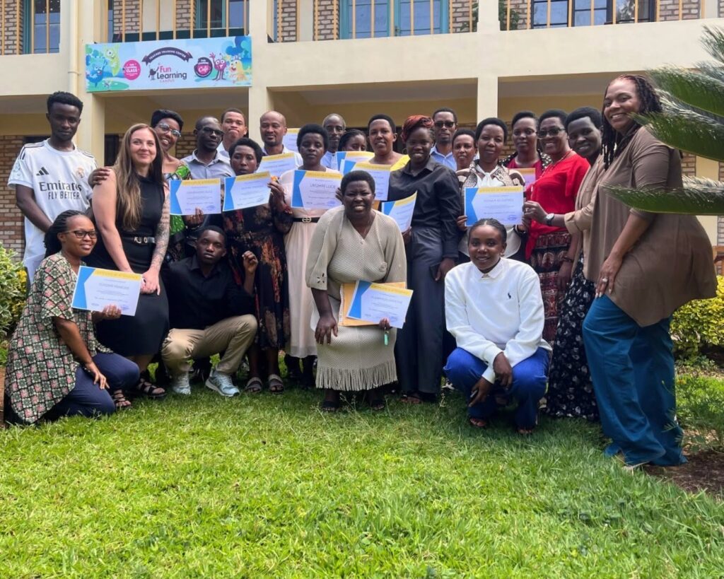YSU alumni in Rwanda with students from University of Rwanda.