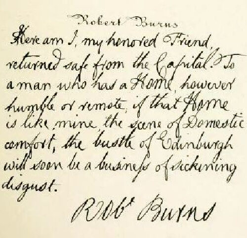 Handwriting of Robert Burns